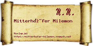 Mitterhöfer Milemon névjegykártya